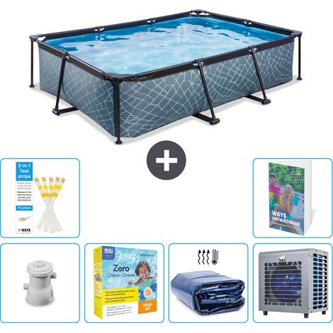 Exit Pool Rechteckig - Steinoptik - 300x200x65 cm - 7-teilig  S331 (1/5)