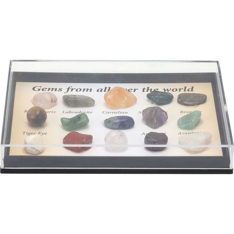 【Bienfaits & Feng Shui】 Coffret de 15 Pierres Cristales Naturelles pour Collection, Décor et Méditation - 31g (1/5)