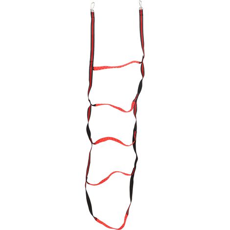 Échelle de corde d'embarquement à 5 marches, bateau universel Portable avec boucle d'escalade pour Kayak gonflable rouge (1/5)