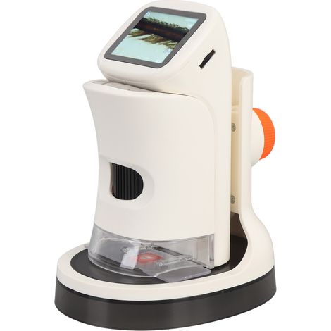 Microscope portable avec écran couleur HD de 2 pouces, grossissement de 100x à 1000x, éclairage LED et kit de lames pour l'observation scientifique et biologique. (1/5)