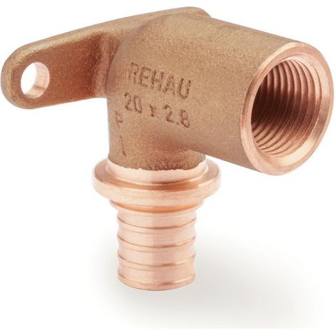 Rehau Wandwinkel Rautitan RXplus, 20mm x Rp 1/2", lang, Rotguss