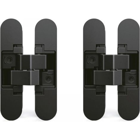 Bisagra de puerta con tapa, juego de 2, para puertas pesadas, color negro.