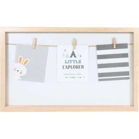 Pêle-Mêle en Bois "Little Explorer" 43cm Naturel (1/2)