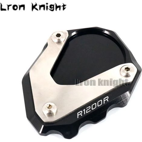 (Noir) Compatible avec BMW R1200R (2006-2014) : béquille latérale CNC, extension et support. (1/4)