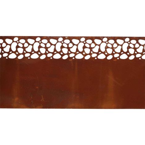 Esschert Design – Bordure pelouse rouillée mouchetée – Métal robuste – 100 cm longueur, 35 cm hauteur – Pour aménagements paysagers (1/3)