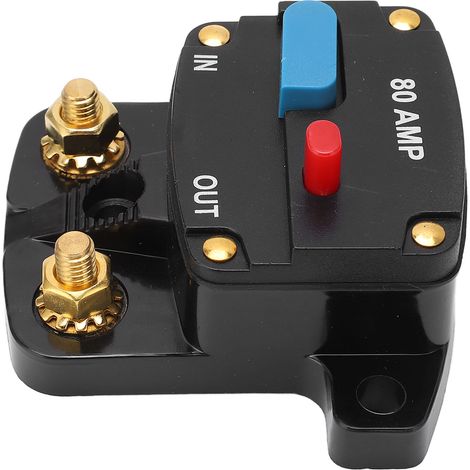Disjoncteur à réarmement manuel pour système audio de voiture, bateau, camion, bus, porte-fusible en ligne 80 A (1/5)
