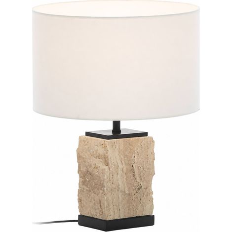 Lampe de table en travertin et métal (1/4)