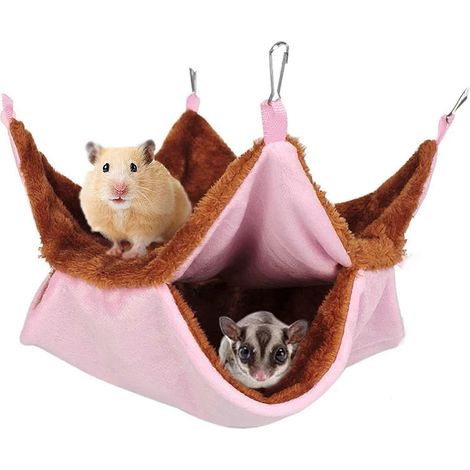 Lit suspendu double pour hamster, nid suspendu double pour hamster, hamac pour hamster, pour que les petits animaux puissent jouer et dormir (1/5)