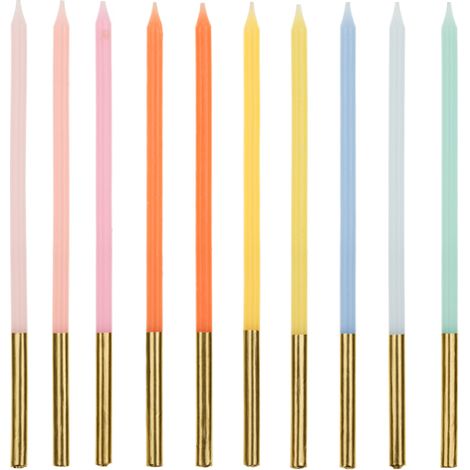 Candeline di compleanno lisce e colorate, 14 cm, 10 pezzi. (1/2)