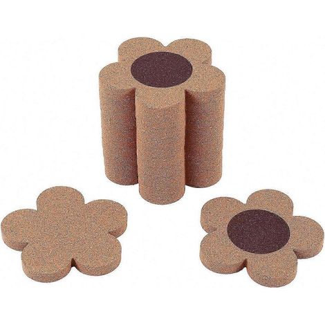 Set mit 12 Korkuntersetzern, 10 cm Durchmesser, florales Muster, ideal für Kaffeetassen und Getränke. (1/3)