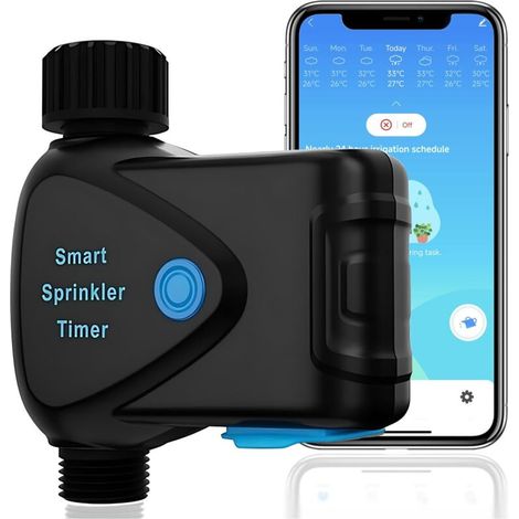 Minuteur d'eau WiFi pour Irrigation, minuterie de Tuyau d'arrosage Intelligent Compatible avec Alexa et Google Home, système d'irrigation à Distance sans Fil avec hub Wi-FI, pour arrosage de Jardin