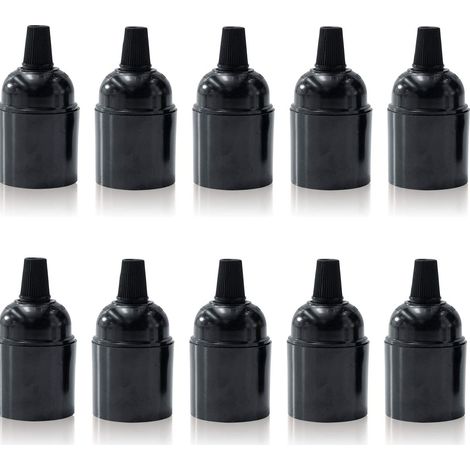 Douille E27 en bakélite. Convient pour 6 ampoules E27 par paquet. Idéale pour l'éclairage et la décoration, notamment dans les cafés, restaurants et cuisines (1/5)