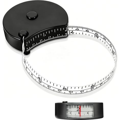 Ruban à Mesurer Rétractable pour les Mesures Corporelles Ruban Compact pour la Taille et les Bras avec Fenêtre Transparente pour Suivi de Perte de Poids et de Fitness (1/5)