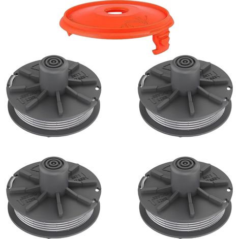Bobine de fil 5307-20 compatible avec Gardena Art 9805, 9806, 9807,9808, 9809, 9827, 8846, 8847, 8848, 9870, 9872, 9874, 6,1 m x 1,65 m mm (4 fils). bobines + 1 couvercle de débroussailleuse)