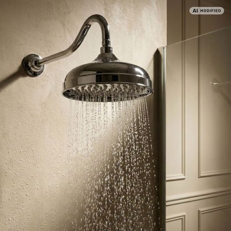 Douche pluie PaulGurkes avec bras mural Set Bras de douche Rétro Nostalgie 25 cm
