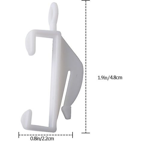Lot de 50 pinces pour cantonnières de rideaux, crochets de fixation à plis pincés réglables en plastique, longueur 48 mm (1/5)