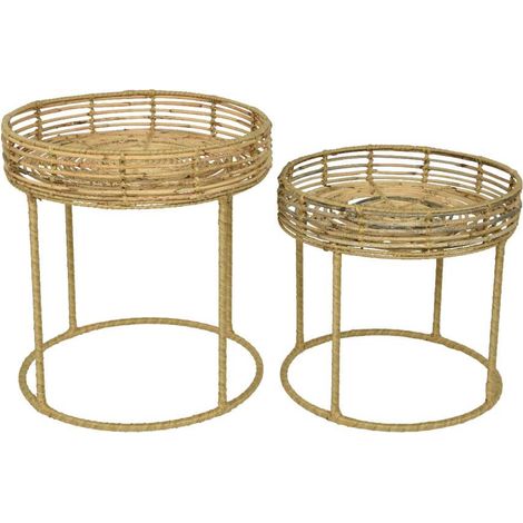 Tavolino in rattan 49 x 53 cm