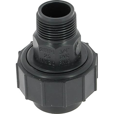 Raccord pression PVC Nicoll - Union 3 pièces Femelle Ø25 - Mâle 3/4" (20/27) à visser (1/3)