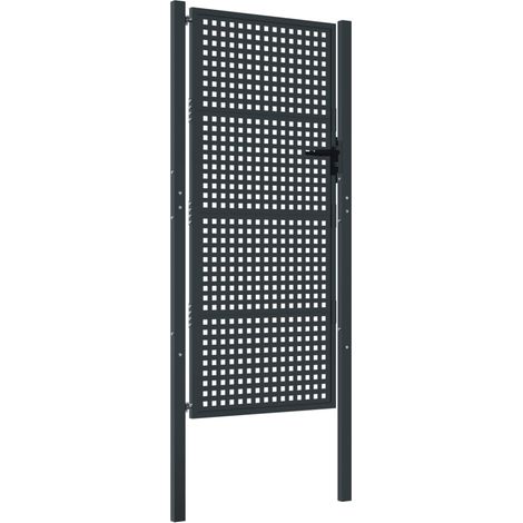 Portail de jardin,Portail de clôture,Portillon de jardin anthracite 105x250 cm acier CFW46496 (1/5)