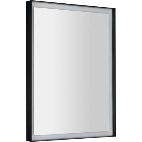 Sapho Sort LED - Spiegel mit LED-Beleuchtung, 80x60 cm, berührungsloser Sensor, schwarz ST080S