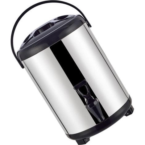 Dickwandiger Edelstahl-Teemilcheimer, isolierter Teemilcheimer, Teeeimer für Cafés, Teeeimer für Straßenhändler, Teeeimer für Restaurants, Sojamilcheimer, 6 Liter (1/2)