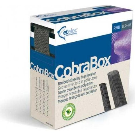 Etelec dispenser guaina trecciata 10 in poliestere grigio cobrabox10 cobrabox 10/20 m. gr box guaina trecciata (1/2)