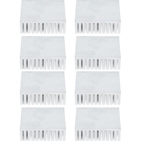 Lot de 8 dissipateurs thermiques en aluminium 50x50x15mm blanc, refroidisseur sans adhésif pour composants électroniques (1/5)