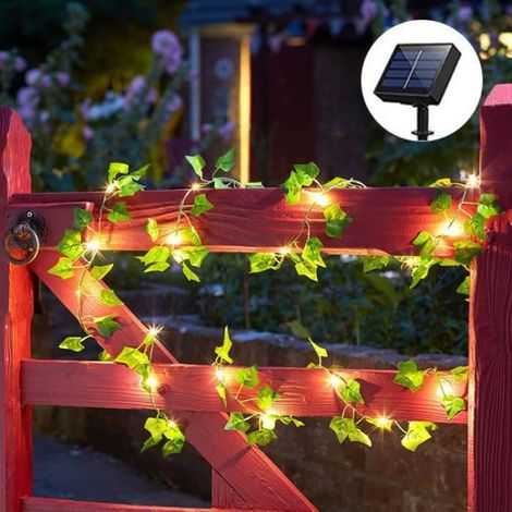 Guirlande lumineuse - Solaire - 10M - 100 LED - Vert - Décoration extérieure (1/4)