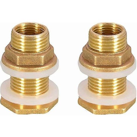 Lot de 2 passe-câbles en laiton de 4,2 cm (1/2") pour robinet/robinet à baril/réservoir d'eau de pluie (1/5)