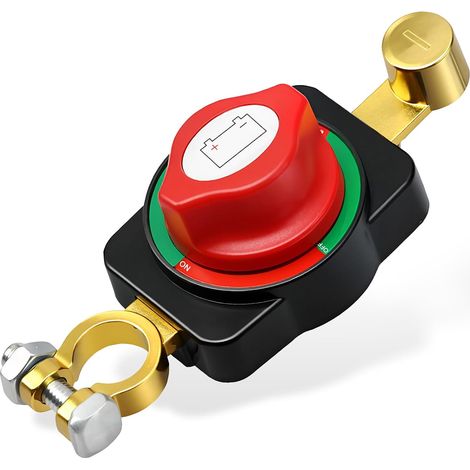 Car Battery Circuit Breaker 12-48V ON/OFF, High Security Adjustable Disconnect Switch, Universal Battery Isolator for Car, Truck, Boat, Motorcycle, Camper, Bus and Yacht (1/5)