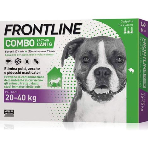 Frontline combo per cani da 20 a 40 kg confezione da 3 pipette