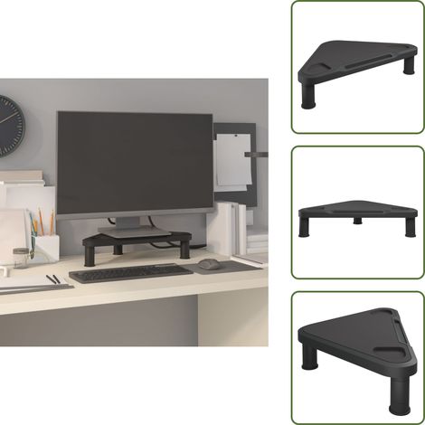 Eck-Monitorständer Schwarz 49x28x10,5 cm - Monitorständer - Eckschreibtisch - PC Zubehör - Ergonomie - Bildschirmhalterung (1/5)