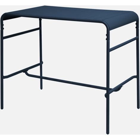 Mesa alta de jardín bistró de acero, 4 plazas, 120cm (1/5)