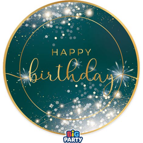 Big Party Piatti Carta Happy Birthday Glamour D 18 Cm Cf 6 Pz
