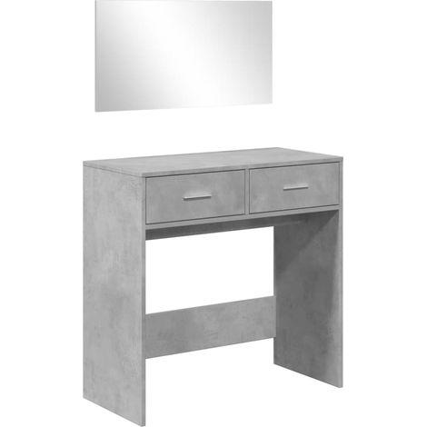 Maison Exclusive - Toeletta con Specchio Grigio Cemento 80x39x80 cm