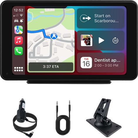 7-Zoll-Autobildschirm mit kabellosem Carplay Android Auto, IPS-Touchscreen-Autoradio, Car Play mit Sprachassistent, Mirror Link, Live-Navigation, BT, AUX, L1