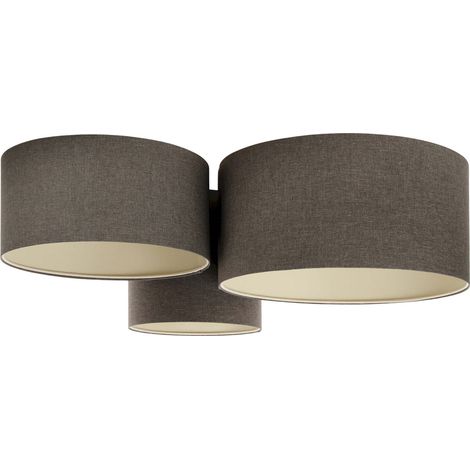 Plafonnier boho élégant tissu crème lumière douce ajustable - Beige crème en tissu structuré (1/5)