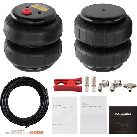 Pair Universal Air Suspension Spring Bag Double Bellows 2500 lbs 1/2"npt port (1/5)