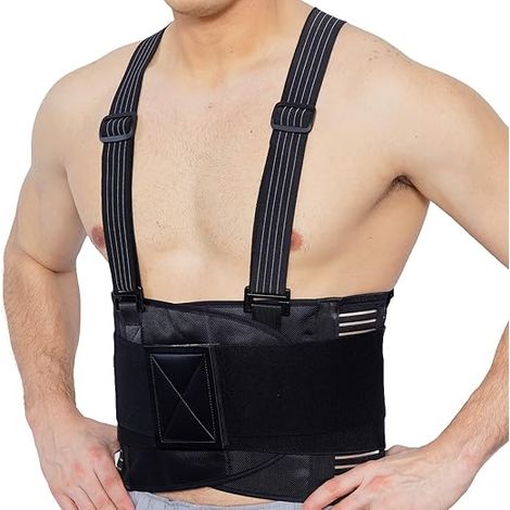 Ceinture de soutien lombaire réglable avec bretelles (1/4)