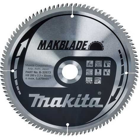 B-32873 Disco sega circolare, Makblade T.C.T, 260 x 30 mm, 100 D