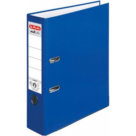 herlitz Ordner max. file protect A4 PP-Folienbezug Fenster blau 8 cm Schreibwaren (1/5)