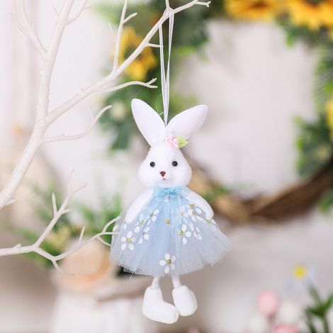 Lapin En Peluche - Décor De Noël Et Pâques - Suspension Pour Arbre À Œufs - Ornements Accrochables Pour Intérieur Et Voiture - Lot De 1 (1/5)