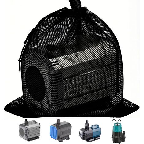 Sac de Barrière de Pompe 45 × 45 cm Sacs Filtrants en Maille Sac pour Pompe de Bassin avec Cordon Serrage pour Aquarium, Jardin, Étang (1/5)
