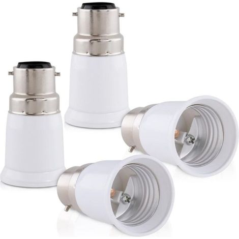 4x adaptateur de douille - Convertisseur douilles B22 vers E27 - Adaptateur de support de lampe culot baïonnette pour ampoule LED halogène (1/5)