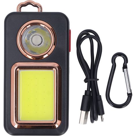 Ortviai Lampe de travail COB solaire portable avec charge USB – LED dorée, 1200 mAh, pour camping et extérieur (1/5)