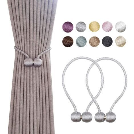 QORVA-Embrasse de rideau aimantée 40 cm – Plastique et fil de polyester – Pour décoration moderne à la maison et au bureau (1/5)