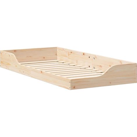 Estructura de cama Marrón 100 x 200 cm Madera de pino macizo vidaXL (1/5)