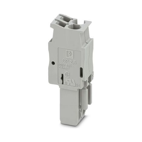 Bloc de jonction rail DIN Phoenix Contact SP 2.5/2, Fixation à ressort, Gris ( Prix pour Paquet de 5 )