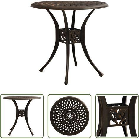 Terrassentisch - Gartentisch Bronzen 78x78x72 cm Aluminiumguss (1/5)