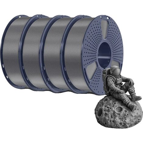 Filamento per stampante 3D, ad alta resistenza, meno filamento, PETG grigio (1/2)